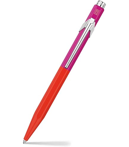 Caran D'Ache 849 Paul Smith - Stylo Bille Edition Limitée Chartreuse/Rose - Design Rayé, Corps Hexagonal Aluminium - Slimpack