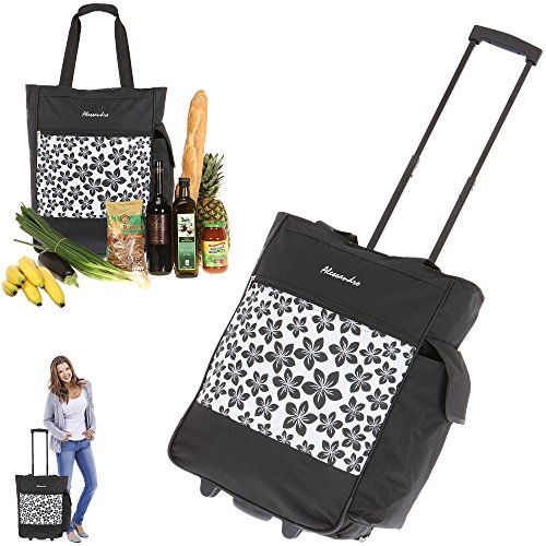 ALESSANDRO Einkaufsroller EInkaufsroller Shoppingtrolley Einkaufstrolley (FLOWER WHITE) - 3