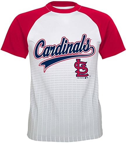 MLB St. Louis Cardinals Youth Boys Pin Dot Jersey Tee, Athletic Red, XX-Large 18
