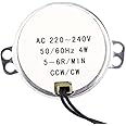 TOPINCN Electric Synchronous Motor Geared Motor Synchron Motor Turntable Motor Round 4W Cw/Ccw Ac 220-240V(5-6Rpm)