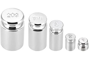 sourcing map Set 1g 2g 5g 10g 20g M1 Precision Gram Calibration Weight Chrome Plated Steel Digital Scales