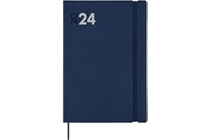 Finocam - Agenda 2024 Dynamic Mara 1 Día Página Enero 2024 - Diciembre 2024 (12 meses) Azul Español