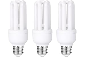 FanciBuy 3 Pack E27 Energy Saving 11W, 11W=60W E27 ES CFL Light Bulbs, Edison Screw Fitting CFL Light Bulbs, Warm White 2700K, Compact Fluorescent Stick Bulbs