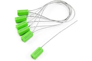 WUBAO Security Anti-Tamper Pull Tight Cable Seals Numbered Self-Locking Shipping Tag for Container Truck Tanker (50pcsX Green)