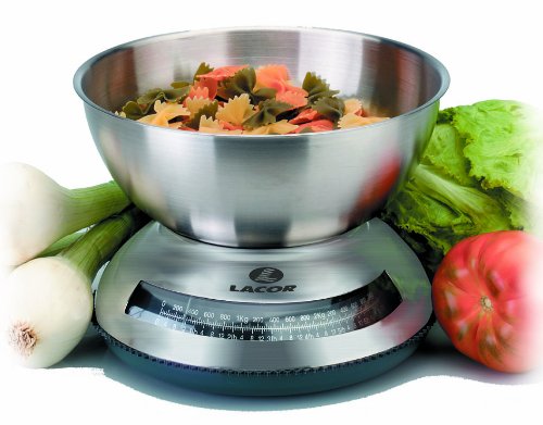 Lacor 61713 3 kg Kchenwaage mit Shcale, rostfrei