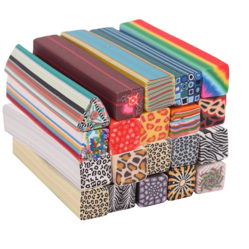 Well-Goal 20pcs 3D Design Nail Art Manicure Fimo Canes Sticks Rods Stickers Gel Tips Decoration