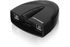 IOGEAR USB B Stampante Commutatore Adattatore USB Sharing Switch USB 2.0 a 2 Porte per Condividere Dispositivi USB tra 2 Computer con Indicatore LED