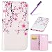 Produktbild EMAXELERS Galaxy J3 Prime Hülle Bunte Schmetterling Blumen PU Leder Flip Schutzhülle Etui Tasche Handytasche für Samsung Galaxy J3 2017,Pulm Flowers
