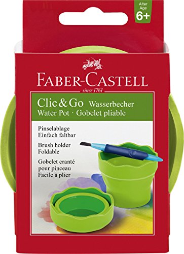 Faber-Castell 181570 - Wasserbecher Clic und Go, Lernmaterialien, hellgrün