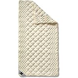 Billerbeck - Recubrimiento de colchón con correas de sujeción elásticas, lana virgen, naturaleza, 180 x 200 cm