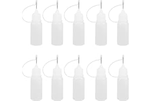 SEATEK 10 Stück Nadelflaschen Set 10ml Nadelspitze Applikator Kleber für die Anwendung von genauen Mengen an Leim