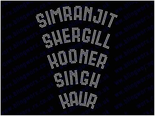 PERSONALISED Iron-On Diamante Diamonte Transfer ANY NAME Word CUSTOMISED DIAMANTE BLIN...