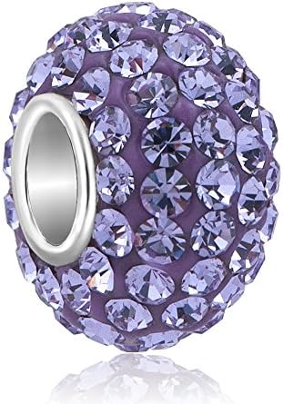 Jeffrey Townsend 925 Sterling Silver Purple Crystals Charm for Bracelets