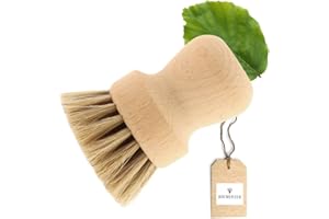‎HOFMEISTER HOLZWAREN HOFMEISTER® Champignongbürste, Pilzbürste - zur sanften Reinigung von Pilzen oder Gemüse, aus weichem Rosshaar und Buchenholz