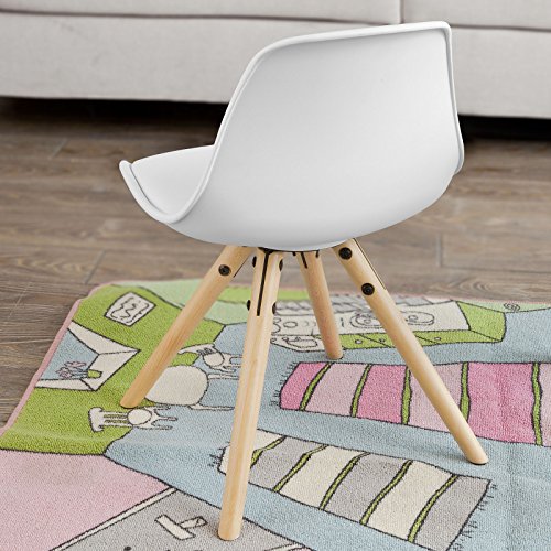 SoBuy FST46-W Fauteuil Enfant Chaise Confortable en Bouleau pour enfant avec assise rembourrée haute qualité- Blanc