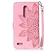 ZTE Zamx Pro/Z981 Case, ZTE Zamx Pro/Z981 Cover, Cozy Hut PU Leather Wallet Case for ZTE Zamx Pro/Z981 Flip Case Bookstyle Cover Half of the lotus Pattern Solid Color Folio Shell PU Cell Phone Holster with Hand Strap Stand Function Credit Card Slots Magnet Closure Anti-Drops Dustproof Protective Shell for ZTE Zamx Pro/Z981 - Pink Lotus