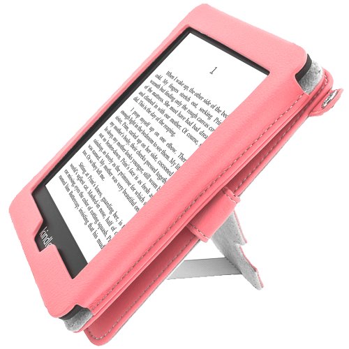 igadgitz PU Bi-View Leder Etui Hülle mit Sleep/Wake Funktion/Integrierte Handschlaufe für Amazon Kindle Paperwhite 2015/2014/2013/2012 rosa - 3