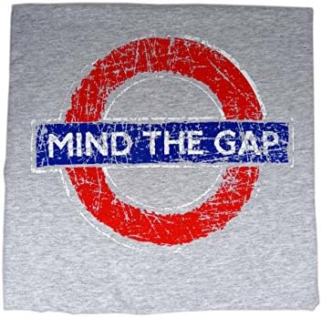 LONDON UNDERGROUND TRAIN TUBE DISTRESSED LOGO MIND THE GAP Heather GREY T SHIRT (Medium)