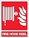 Produktbild vsafety 11033 schlafender an-s Feuerlöscher Schild, Fire Schlauch Spule ID, selbstklebend, Porträt, 150 mm x 200 mm x 200 mm, grün/rot