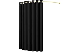 KKCF Negozio di Abbigliamento Camerini, Spogliatoio Temporaneo su Binario Mobile, Kit Protezione Privacy Tende Lino, Schermo Divisorio Uffici, 4 Dimensioni (Color : Black, Size : 90x200cm)