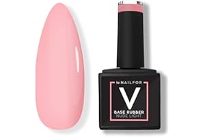 NAILFOR VERA Base Rubber Nude Light (12ML) Smalto Gel Base Professionale Ricostruzione Unghie per Semipermanente Rinforzante con forte Adesione