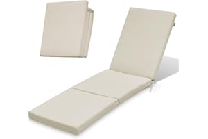 ‎FEROCITY Ferocity Auflage für Gartenliege Sonnenliege 198x58x4 cm Faltbar | Polsterauflage für Rollliege Wetterfest & Waschbar Bezug abnehmbar | Model BEIGE [145]