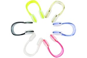 ASYKNM Pinces nasales antidérapantes pour Natation, Douces et hypoallergéniques avec boîte de Rangement. pour Adultes et Enfants, Unisexe - Lot de 6