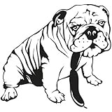 Englische Bulldogge mit Würstchen 25cm x 23cm