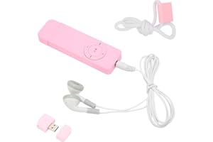 ZUNATE Lecteur MP3, Mini Lecteur de Musique sans Perte de Son, Baladeur de Poche pour les étudiants Qui Voyagent, écoutez des Romans, Prend en Charge Jusqu'à 64 Go de Carte Mémoire,(Soutien-gorge rose)