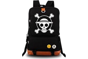 Gumstyle Anime Monkey D Luffy Lumineux Sac à Dos Cartable Backpack pour Ordinateur Portable Etudiant Sac de Livre d' École Rucksack Black/1