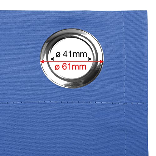 Thermogardine Alana Verdunklungsgardine Blickdicht mit Ösen ca. 135 x 245cm (Blau) - 3