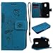 Produktbild CE-Link für Samsung Galaxy S5 Mini Handyhülle Hülle Ledertasche Schutzhülle Leder Huelle mit Blau Schmetterling Blumen Stand Halter Magnetverschluss Wallet Case Inner Weiche Silikon Backcover