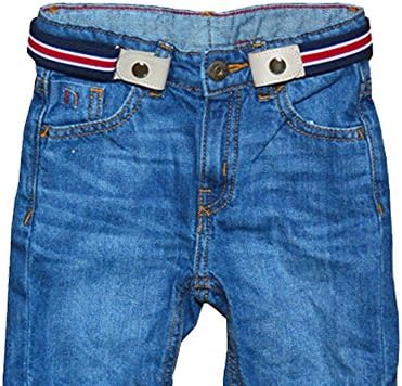 Buckle-Free Easy Elastic Adjustable Kids' Belt. No Buckle, No Hassle. Perfect for Potty Training and School. (Blue/Red)