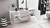 Sideboard Kommode City, Korpus in Weiß matt / Fronten in Grau Hochglanz - 