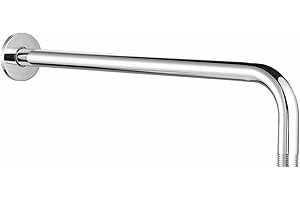 Shower Arm with Flange and Teflon Tape, Voolan 20'' Extension Shower Head Arm for Bathroom Fixed Shower Head, Solid Stainless Steel, Wall Mounted (Chrome)