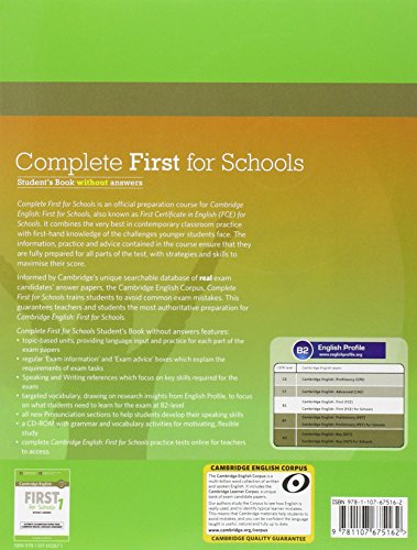 Livres Couvertures de Complete First for Schools Student's Pack (Student's Book without Answers with CD-ROM, Workbook without Answers with Audio CD)-