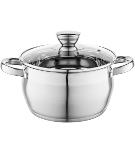 FLORINA Aluminium Pan  6,4 L  24 Cm I Kookpan MAGNUM Met Siliconen Glazen Deksel Antiaanbaklaag Hoge Softtouch Handvatten Pastapan Soeppan Geschikt Voor Alle Kookplaten Inductie 2122613390