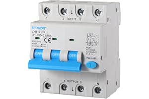 ZOREI Interruttore Magnetotermico Differenziale, 3P+N 4.5kA 30mA 380V, Occupa 4 Moduli DIN, Disponibile 16A 25A 40A 63A (3P+N 40A)