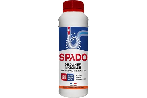 SPADO - Déboucheur Canalisation - Microbilles Eau Froide - Toutes Canalisations - Action sur Bouchons Tenaces - 500g