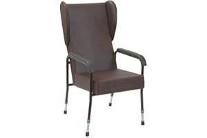 NRS Healthcare High Back Chair with Wings, Padded Seat for Lumbar Support - Adjustable Height