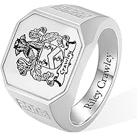 Anello Signet Monogram Personalizzato in Argento 925 per Uomini Anello Signet Monogram Personalizzato in Argento 925 per Uomini