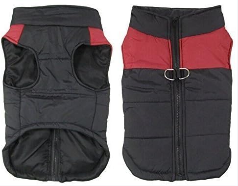 SUPEREX® Small Waterproof Dog Coat Jacket Warm Padded Puffer Pet Dog Puppy Clothes Vest (Red, M) (Plz pay attention to the size chart)