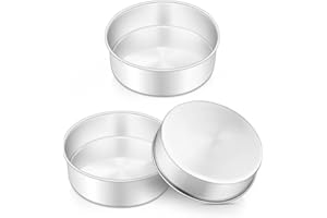 Cake Tin, Onader 6 Inch Round Cake Tins, 3PCS Stainless Steel Cake Pan Tray for Baking, Bakeware Set for Birthday Christmas Wedding Layer Cakes, Heavy Duty & Healthy, Mirror Finished & Dishwasher Safe