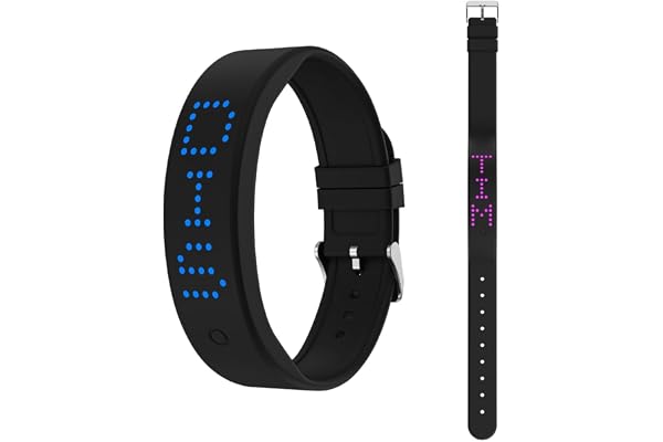 CEWROM Vibrerande väckarklocka, armband, vibrationslarm, påminnelseklocka, tyst vibrerande larm, påminnelseklocka med timer och 8 larm, appkontrollklockor för flickor, pojkar och vuxna