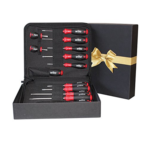 Wiha - Set di cacciaviti, 14 pezzi In confezione regalo di alta qualità contiene 13 cacciavite Wiha e torcia