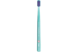 Curaprox Cepillo de dientes Suave CS 1560 - Cuidado Bucal para Adultos/Inicio Suave para Preferencias de Cepillado Más Firmes/Paquete Individual, Turquesa-Violeta/Hecho en Suiza