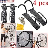 4 x acero bicicleta en una bicicleta de pared con gancho para & rack soporte colgador de pie