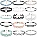 Produktbild IGEMY 15 Stück Choker Halskette Set Stretch Samt klassische Gothic Tattoo Spitze Choker (Bunt)