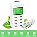 Produktbild 40W 8A 8-Port Multi Desktop USB Ladegerät Ladestation Kobwa Intelligent USB Ladegerät mit Echtzeit-Monitoring für IPhone Samsung Galaxy IPad Tabletten Huawei LG HTC Nokia BlackBerry und USB-Gerät - Weiß
