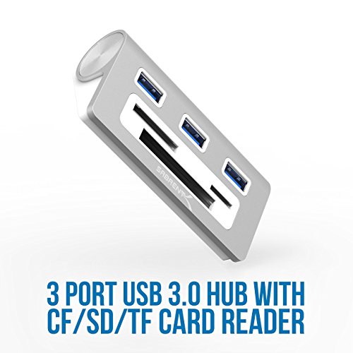 Sabrent USB HUB Premium 3 Port Aluminium USB 3.0 Hub mit Multi-In-1 Kartenleser (30 cm Kabel) für iMac, MacBook, MacBook Pro, MacBook Air, Mac Mini, oder jeder PC (HB-MACR) - 5